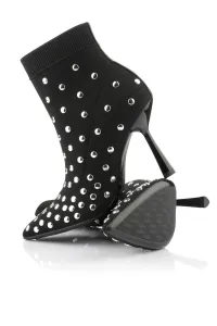 Členková Obuv Karl Lagerfeld Pandara Studs Knit Boot Black Knit Text W/Silver