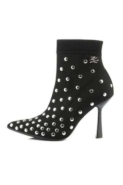 Členková Obuv Karl Lagerfeld Pandara Studs Knit Boot Black Knit Text W/Silver