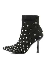 Členková Obuv Karl Lagerfeld Pandara Studs Knit Boot Black Knit Text W/Silver