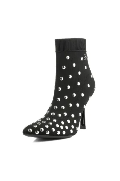 Členková Obuv Karl Lagerfeld Pandara Studs Knit Boot Black Knit Text W/Silver