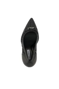 Lodičky Karl Lagerfeld Debutante Glitter Mesh Pump Black Lthr & Text W/Silver