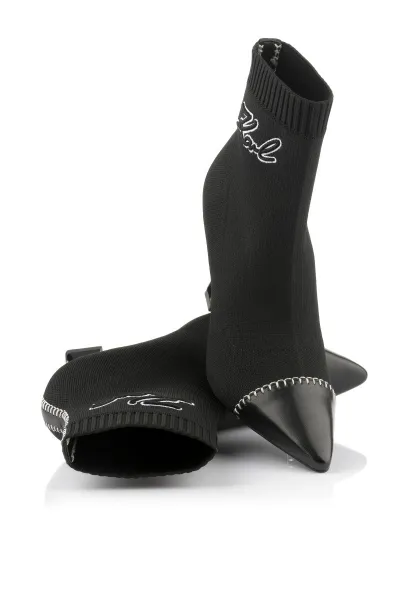 Členková Obuv Karl Lagerfeld Debut Ii Mix Knit Ankle Boot Black Knit Textile