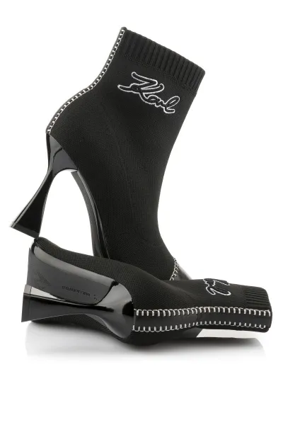 Členková Obuv Karl Lagerfeld Debut Ii Mix Knit Ankle Boot Black Knit Textile