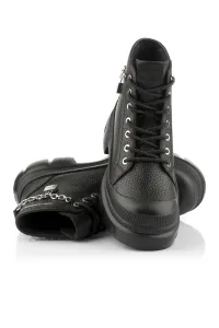 Členková Obuv Karl Lagerfeld Trekka Max Lock Chain Lace Boot Black Lthr