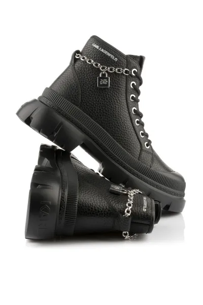 Členková Obuv Karl Lagerfeld Trekka Max Lock Chain Lace Boot Black Lthr