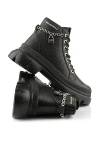 Členková Obuv Karl Lagerfeld Trekka Max Lock Chain Lace Boot Black Lthr