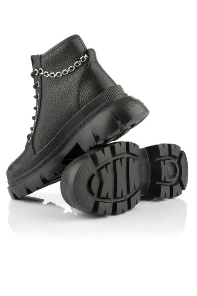 Členková Obuv Karl Lagerfeld Trekka Max Lock Chain Lace Boot Black Lthr