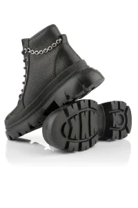 Členková Obuv Karl Lagerfeld Trekka Max Lock Chain Lace Boot Black Lthr