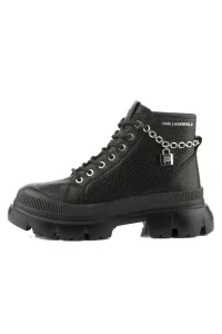Členková Obuv Karl Lagerfeld Trekka Max Lock Chain Lace Boot Black Lthr