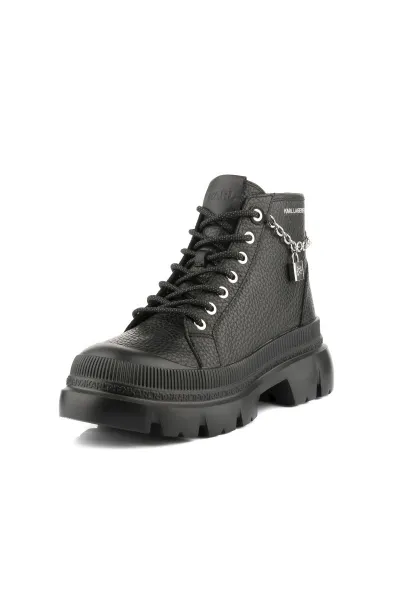 Členková Obuv Karl Lagerfeld Trekka Max Lock Chain Lace Boot Black Lthr