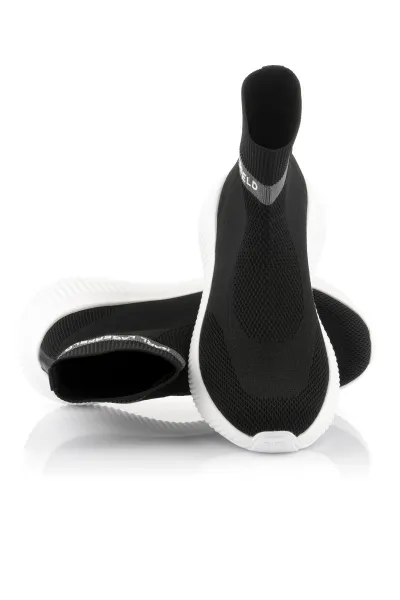 Členková Obuv Karl Lagerfeld Kreeper Run Mid Sock Boot Black Knit Textile