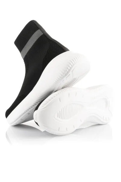 Členková Obuv Karl Lagerfeld Kreeper Run Mid Sock Boot Black Knit Textile