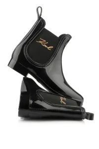 Gumáky Karl Lagerfeld Kalosh Ii Karl Signia Ankle Bt Black Rubber W/ Gold