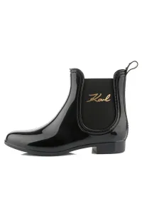 Gumáky Karl Lagerfeld Kalosh Ii Karl Signia Ankle Bt Black Rubber W/ Gold