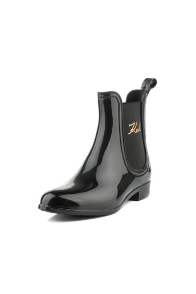 Gumáky Karl Lagerfeld Kalosh Ii Karl Signia Ankle Bt Black Rubber W/ Gold