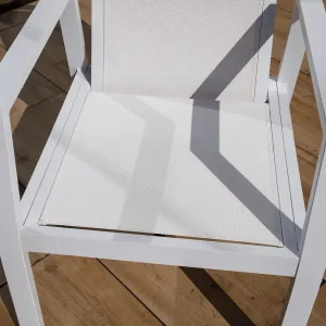 Záhradný polohovací set, sivá/biela, hliník, EDOIN