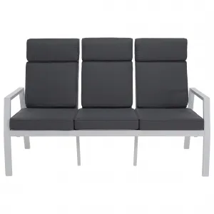 Záhradný polohovací set, sivá/biela, hliník, EDOIN