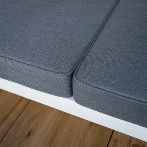 Záhradný polohovací set, sivá/biela, hliník, EDOIN