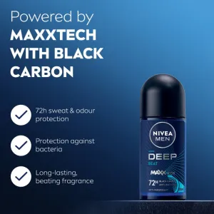 NIVEA MEN Deep Beat guličkový antiperspirant 72h pre mužov 50 ml