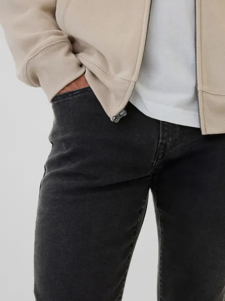 GAP V-SLIM OPP BLACK WASH Pánske nohavice, čierna, veľkosť