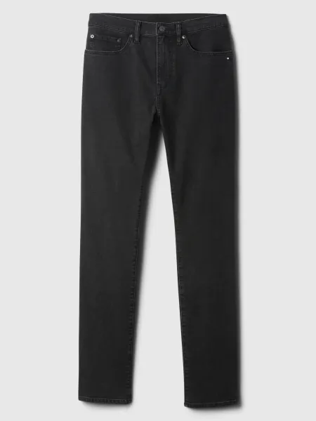 GAP V-SLIM OPP BLACK WASH Pánske nohavice, čierna, veľkosť