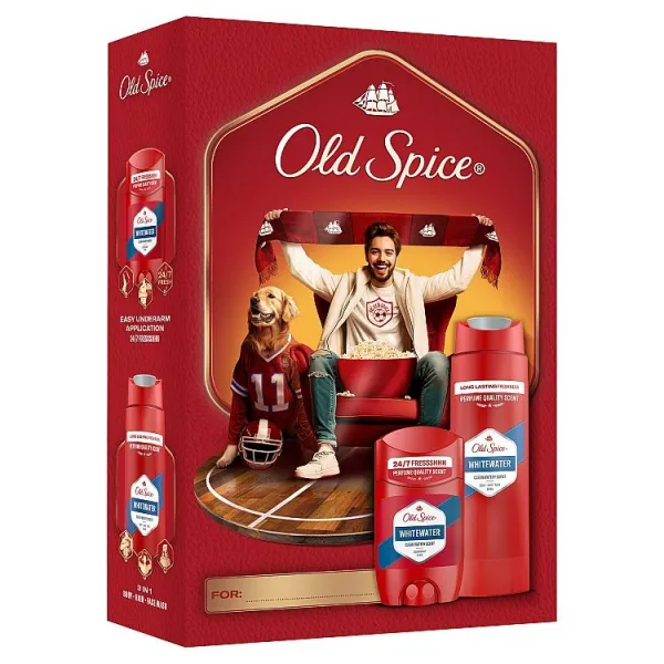 Old Spice Whitewater Darčeková Súprava Pre Športových Fanúšikov: Tuhý Dezodorant A Sprchový Gél