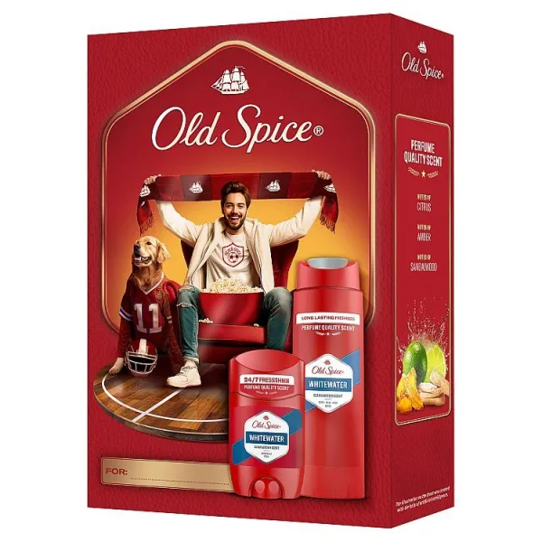 Old Spice Whitewater Darčeková Súprava Pre Športových Fanúšikov: Tuhý Dezodorant A Sprchový Gél