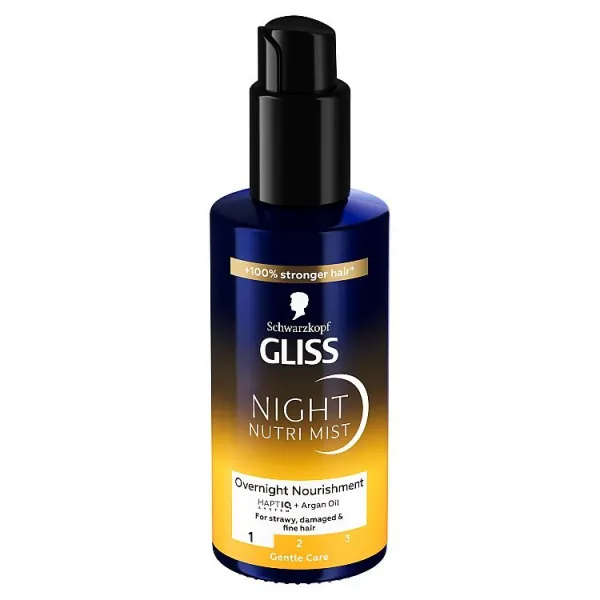 Schwarzkopf Gliss Night Nutri Mist nočný vyživujúci ľahký sprej 100 ml 1ks