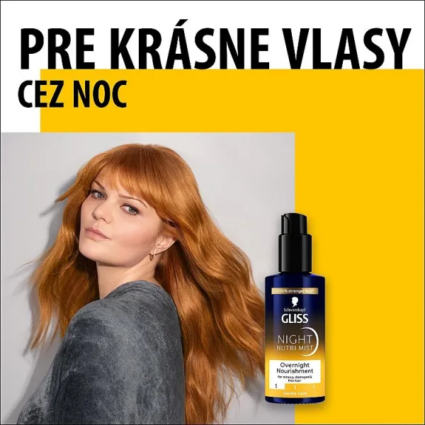 Schwarzkopf Gliss Night Nutri Mist nočný vyživujúci ľahký sprej 100 ml 1ks