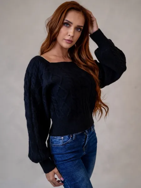 ASPERISSIA Dámsky sveter MANON Farba: Čierna, Konfekčná veľkosť: S/M