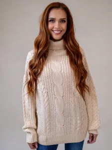 ASPERISSIA Dámsky sveter COLINE Farba: Béžová, Konfekčná veľkosť: S/M