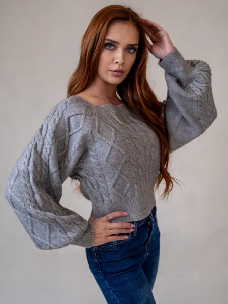ASPERISSIA Dámsky sveter MANON Farba: Sivá, Konfekčná veľkosť: S/M