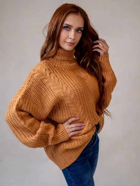 ASPERISSIA Dámsky sveter COLINE Farba: Hnedá, Konfekčná veľkosť: S/M