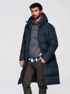 Dlhá zimná pánska parka - tmavomodrá