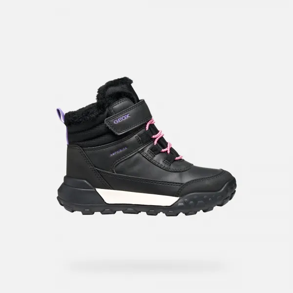 Black Girls Ankle Boots Geox Trekkyup AB - Girls