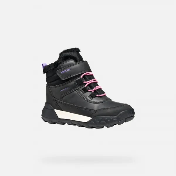 Black Girls Ankle Boots Geox Trekkyup AB - Girls