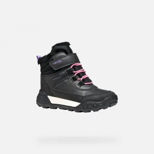 Black Girls Ankle Boots Geox Trekkyup AB - Girls