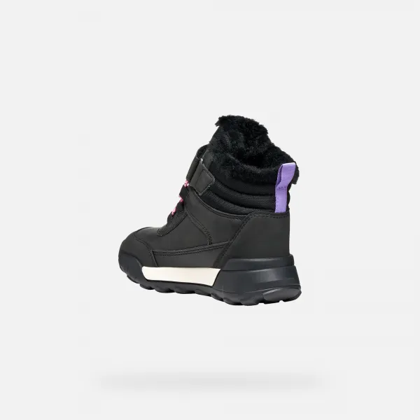 Black Girls Ankle Boots Geox Trekkyup AB - Girls