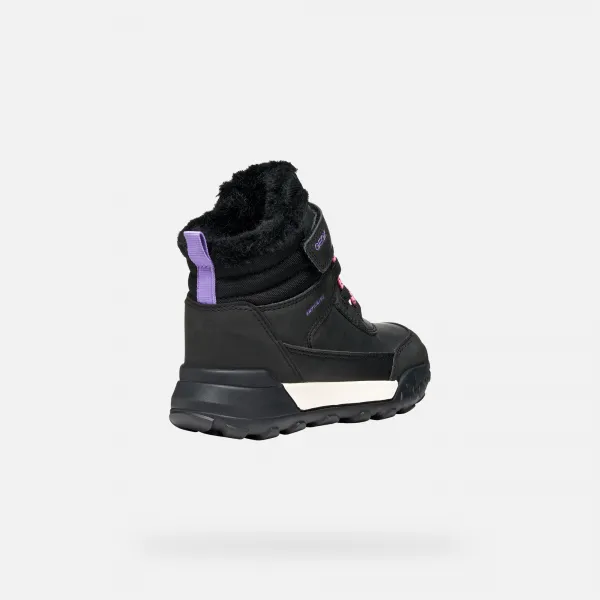 Black Girls Ankle Boots Geox Trekkyup AB - Girls