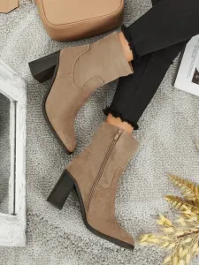 Resti Women's Rune Fast Faux Suede Heeled Ankle Boots