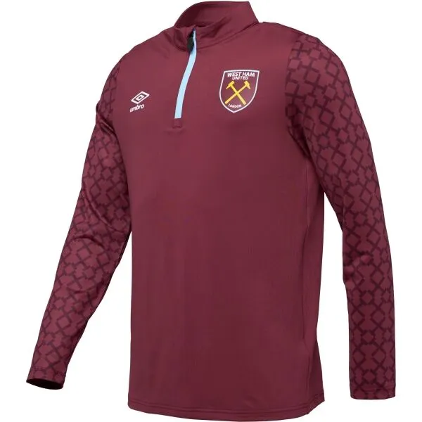 Umbro WEST HAM HOME PRE MATCH MIDLAYER TOP Pánska športová mikina, vínová, veľkosť
