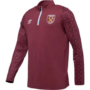 Umbro WEST HAM HOME PRE MATCH MIDLAYER TOP Pánska športová mikina, vínová, veľkosť