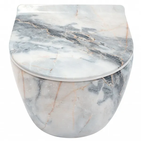 REA - Závesná WC misa vrátane sedátka Granit Shiny REA-C8002