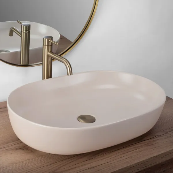 REA - Umývadlo na dosku CLEO 61 BEIGE MATT REA-U9655