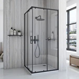 REA - Sprchovací kút City 90x90 Black Bez sprchovej vaničky REA-K6446