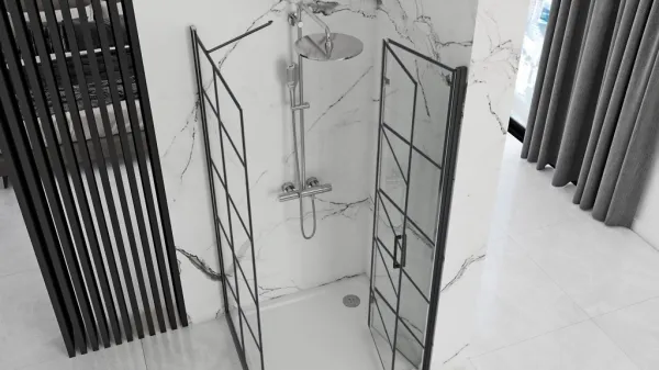 REA/S - Sprchovací kút MOLIER 90x90 - čierny KPL-K8538
