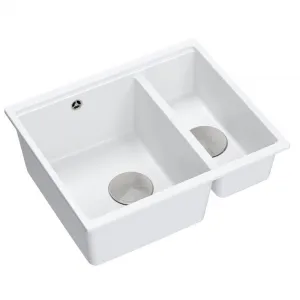 Quadron Quadron - Granitový drez Logan 150 White Oceľ HCQL5646U1-BS_U