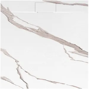 REA - Sprchová vanička Bazalt CARRARA WHITE 90x90 REA-K7002