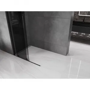 MEXEN/S - Velar Sprchová zástena posuvná Walk-in 75 x 200, grafit 8 mm, čierna 871-075-000-43-70