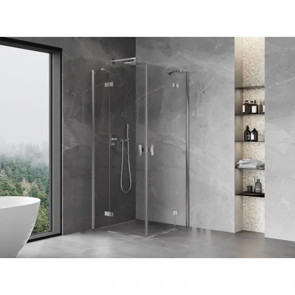 MEXEN/S - Mist H Duo sprchovací kút dvere krídlové 80 x 80, transparent, chróm 8A5-080L-080P-01-00